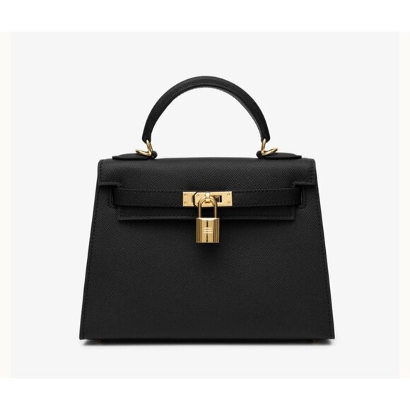 Mille bag Celine Black Leather Handbag With Gold Hardware & Lock - Picture 1 of 4